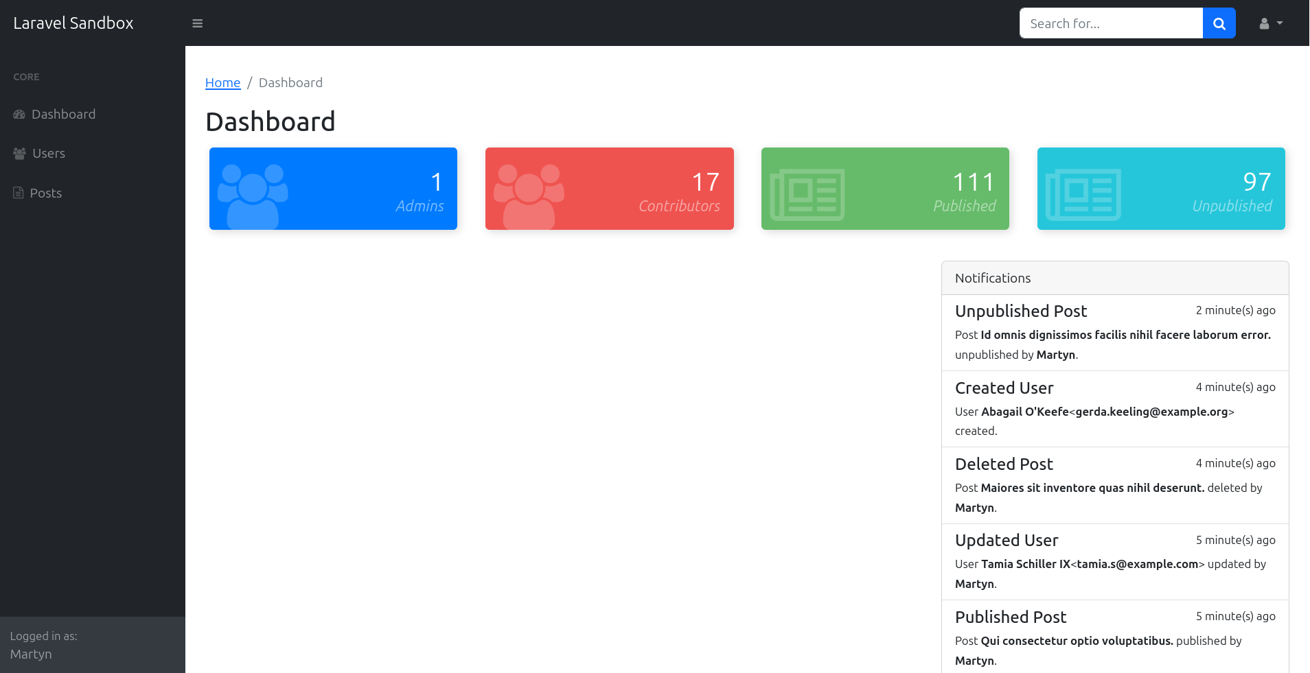 Laravel Sandbox